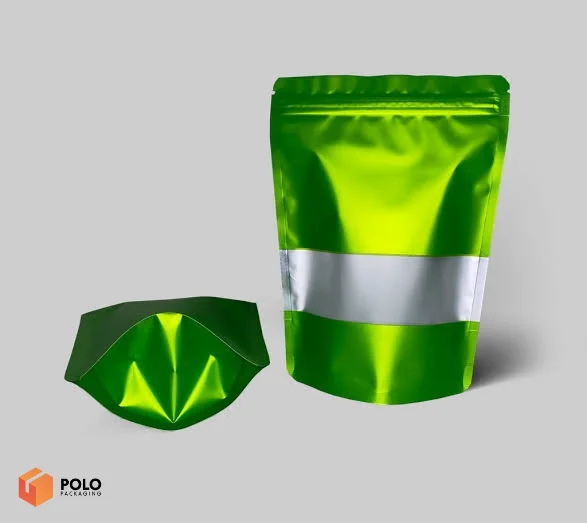 Green Mylar Bags with Window